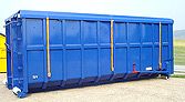 Abrollcontainer starke Ausführung, Spantenabstand 75 mm, 45° Ausführung , Seitenwände innen glatte Ausführung